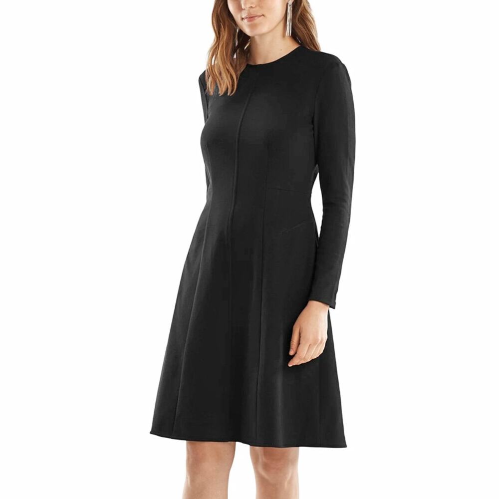 MM.LaFleur The Ellis Dress in Black Textured Ponte Size 8